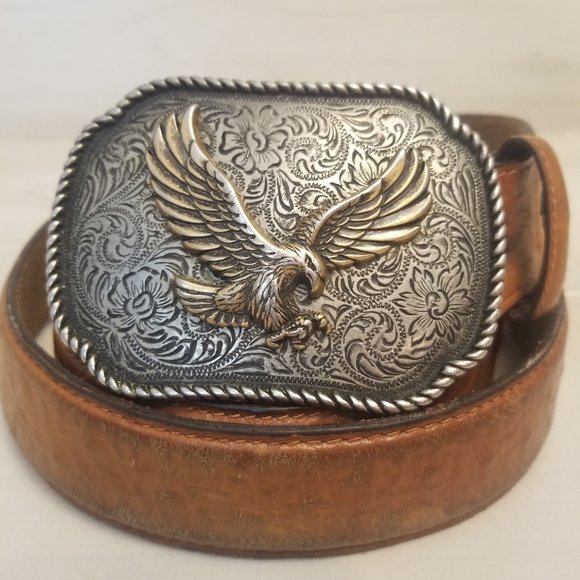 American Bald Eagle Genuine Leather Belt - Picture 1 of 7